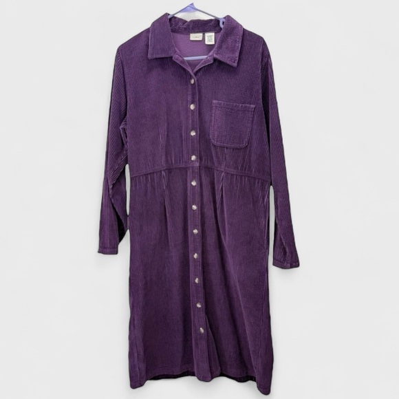 L.L. Bean Dresses & Skirts - 104 RARE! Vintage L.L. Bean Purple Corduroy Dress with Pockets